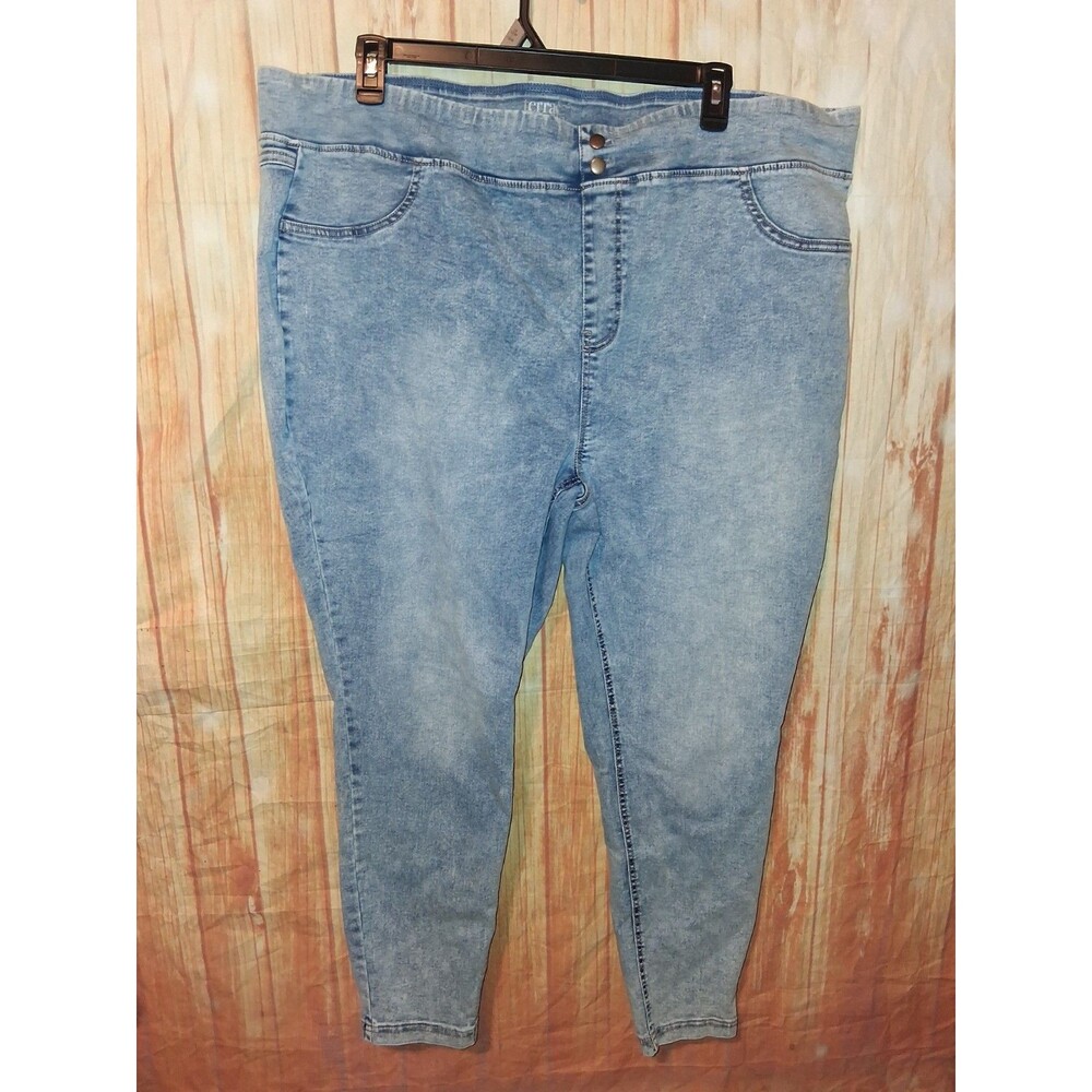 Terra & Sky Light Denim Pull On Jeggings Sz 3X